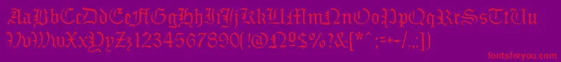 Sabbathblackregular Font – Red Fonts on Purple Background