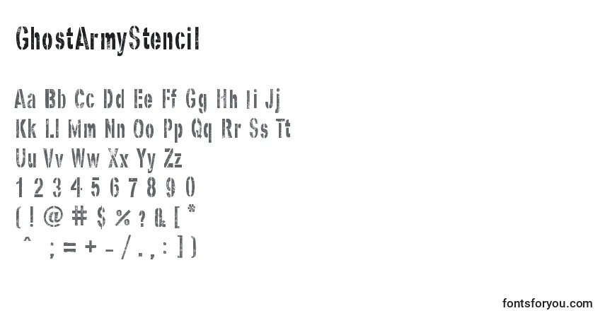 Шрифт GhostArmyStencil – алфавит, цифры, специальные символы