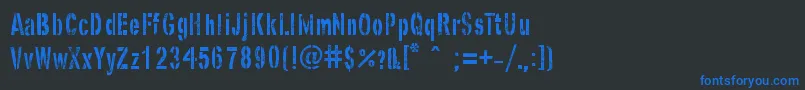 GhostArmyStencil Font – Blue Fonts on Black Background