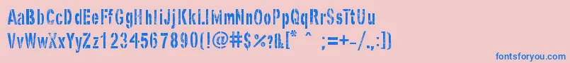 GhostArmyStencil Font – Blue Fonts on Pink Background