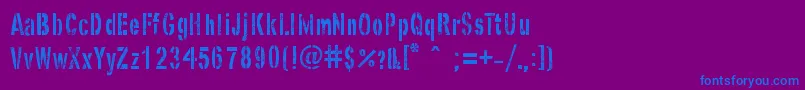 Czcionka GhostArmyStencil – niebieskie czcionki na fioletowym tle