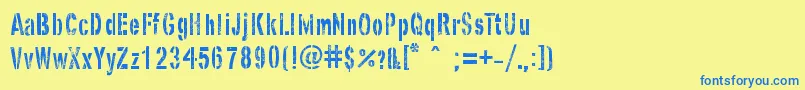 GhostArmyStencil Font – Blue Fonts on Yellow Background