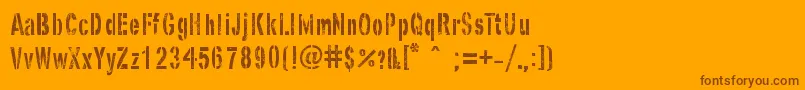Czcionka GhostArmyStencil – brązowe czcionki na pomarańczowym tle