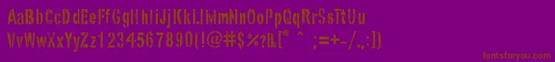 Шрифт GhostArmyStencil – коричневые шрифты на фиолетовом фоне