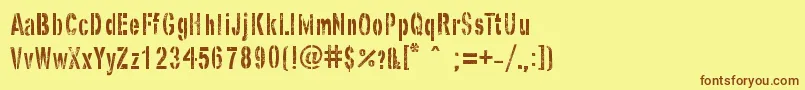 GhostArmyStencil Font – Brown Fonts on Yellow Background