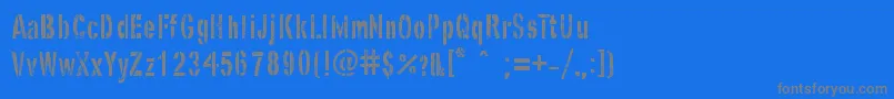 GhostArmyStencil-Schriftart – Graue Schriften auf blauem Hintergrund