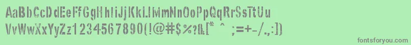 GhostArmyStencil Font – Gray Fonts on Green Background