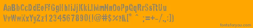 GhostArmyStencil Font – Gray Fonts on Orange Background