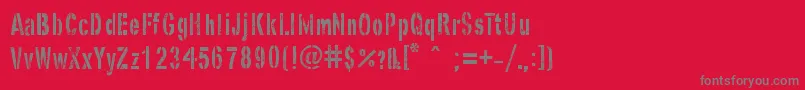 GhostArmyStencil Font – Gray Fonts on Red Background