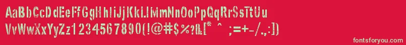 GhostArmyStencil Font – Green Fonts on Red Background
