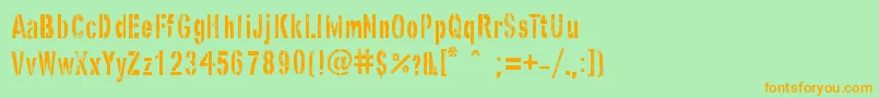 GhostArmyStencil Font – Orange Fonts on Green Background