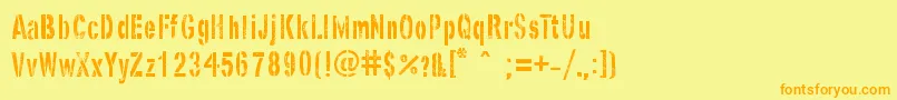 GhostArmyStencil-Schriftart – Orangefarbene Schriften auf gelbem Hintergrund