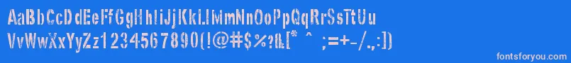 Шрифт GhostArmyStencil – розовые шрифты на синем фоне