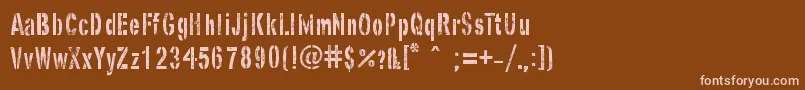 Czcionka GhostArmyStencil – różowe czcionki na brązowym tle