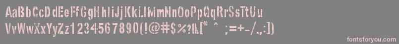 GhostArmyStencil-Schriftart – Rosa Schriften auf grauem Hintergrund