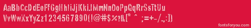 GhostArmyStencil Font – Pink Fonts on Red Background