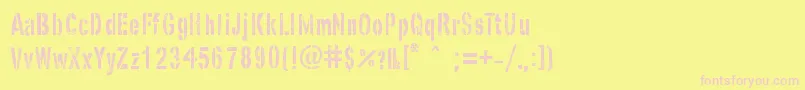 GhostArmyStencil Font – Pink Fonts on Yellow Background