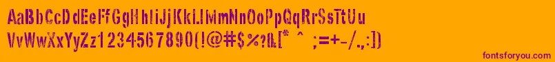 フォントGhostArmyStencil – オレンジの背景に紫のフォント