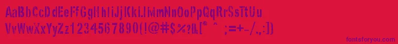 GhostArmyStencil Font – Purple Fonts on Red Background