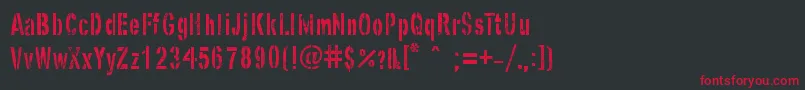 Шрифт GhostArmyStencil – красные шрифты на чёрном фоне