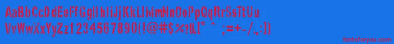 フォントGhostArmyStencil – 赤い文字の青い背景