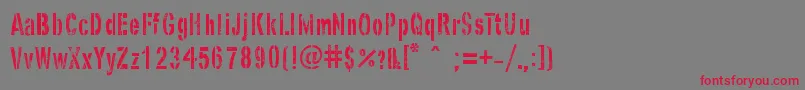 GhostArmyStencil Font – Red Fonts on Gray Background