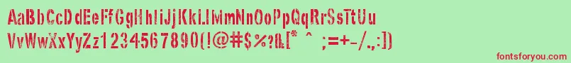 GhostArmyStencil Font – Red Fonts on Green Background