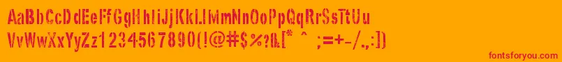 Шрифт GhostArmyStencil – красные шрифты на оранжевом фоне