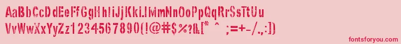 GhostArmyStencil Font – Red Fonts on Pink Background