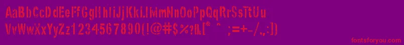 フォントGhostArmyStencil – 紫の背景に赤い文字
