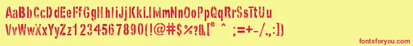 Fonte GhostArmyStencil – fontes vermelhas em um fundo amarelo