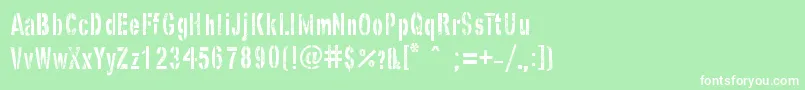Шрифт GhostArmyStencil – белые шрифты на зелёном фоне
