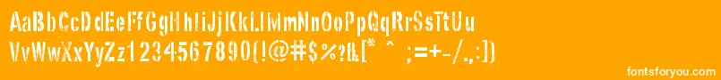 Fonte GhostArmyStencil – fontes brancas em um fundo laranja