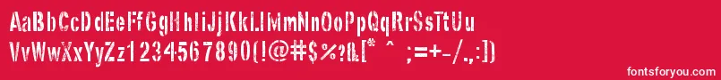 GhostArmyStencil Font – White Fonts on Red Background