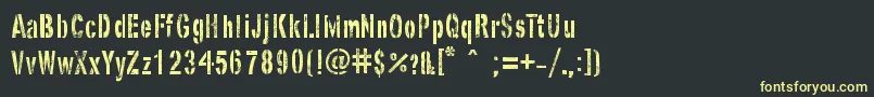 フォントGhostArmyStencil – 黒い背景に黄色の文字