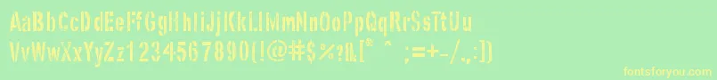GhostArmyStencil Font – Yellow Fonts on Green Background