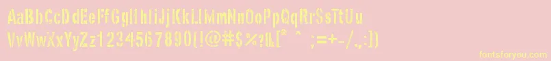 GhostArmyStencil-Schriftart – Gelbe Schriften auf rosa Hintergrund