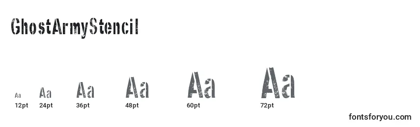 GhostArmyStencil Font Sizes