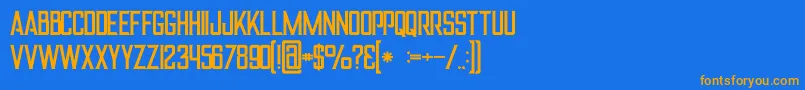 Alterregular Font – Orange Fonts on Blue Background