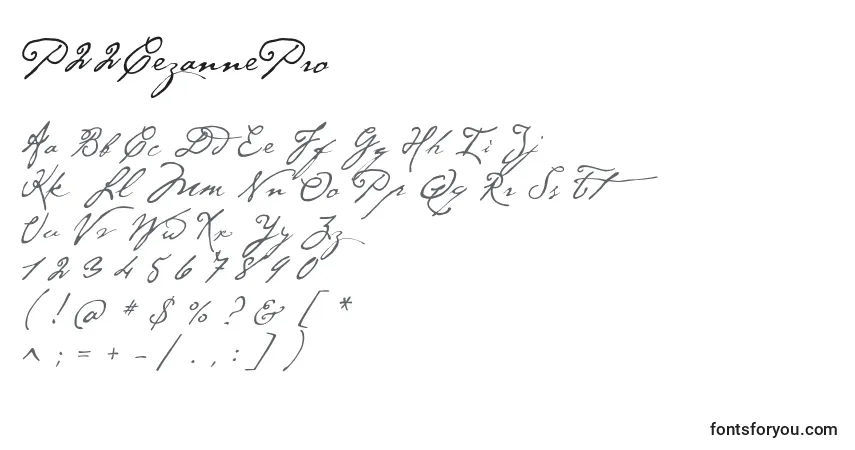 Czcionka P22CezannePro – alfabet, cyfry, specjalne znaki
