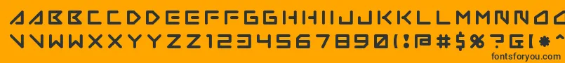 Insane Hours 2-Schriftart – Schwarze Schriften auf orangefarbenem Hintergrund