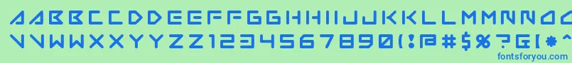 フォントInsane Hours 2 – 青い文字は緑の背景です。