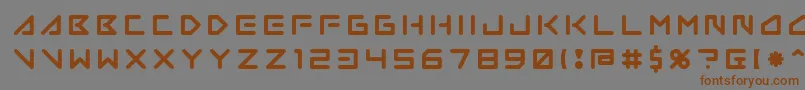 フォントInsane Hours 2 – 茶色の文字が灰色の背景にあります。