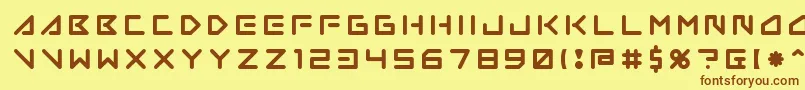 フォントInsane Hours 2 – 茶色の文字が黄色の背景にあります。