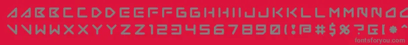 Insane Hours 2-fontti – harmaat kirjasimet punaisella taustalla