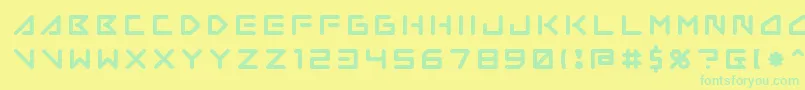 フォントInsane Hours 2 – 黄色い背景に緑の文字