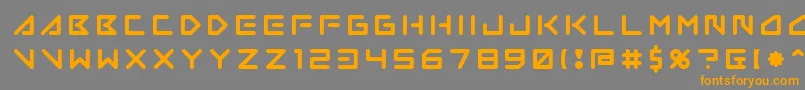 フォントInsane Hours 2 – オレンジの文字は灰色の背景にあります。