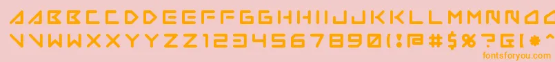 フォントInsane Hours 2 – オレンジの文字がピンクの背景にあります。