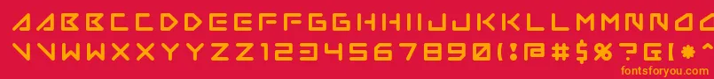 フォントInsane Hours 2 – 赤い背景にオレンジの文字