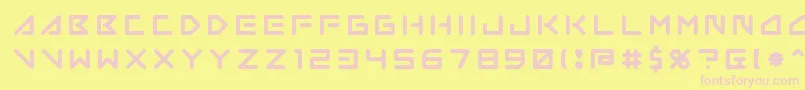 Insane Hours 2-fontti – vaaleanpunaiset fontit keltaisella taustalla